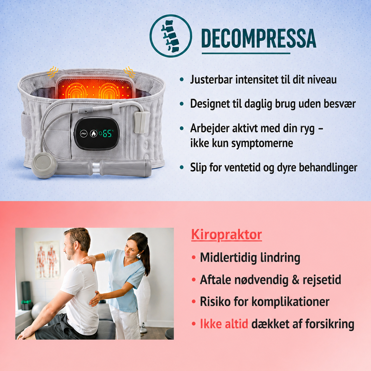Decompressa – Effektiv lindring mod rygsmerter derhjemme